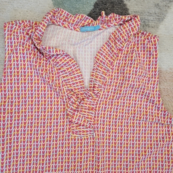 J. McLaughlin Durham Sleeveless Ruffle Sleeveless Tank Top Large - Picture 4 of 7